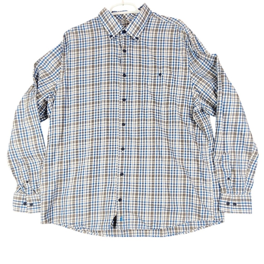 Johnnie-O Hangin' Out Elmer Plaid Button Down Shirt Mens XL Laguna Blue